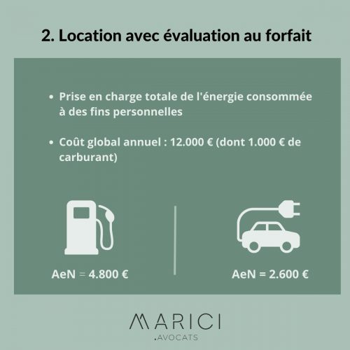 Location du véhicule de fonction avec évaluation au forfait