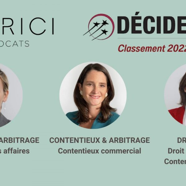 Marici Avocats au Classement Décideurs Leaders League 2022